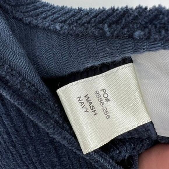 Reformation Navy Corduroy Baldwin Overalls Ribbed Wide Leg Women's 10 Blue - Picture 12 of 14